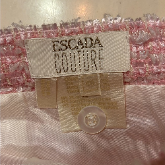 Escada Couture Pink Tweed Skirt - Picture 6 of 11